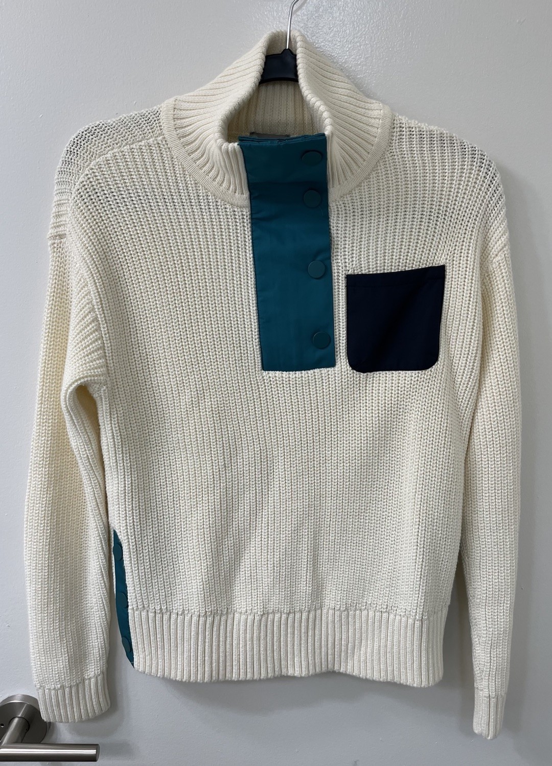 Vintage T By Talbots Sweater SIZE XS Knit Turtleneck Pullover colorblock Sporty Item image 3