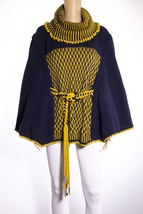 Belted knitted warm cape - poncho - £288.66 GBP