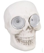 Halloween White Grinning Skull Solar Powered Lighted Decoration-NEW-SHIP... - €12,73 EUR