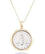 Italian 18K Gold over 925 Sterling Silver 2 Lira Bee Coin Medallion Pend... - £72.93 GBP