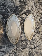 Antique Haviland Limoges 580 china lot of 2 7&quot; oval serving bowls rose bud - £27.30 GBP