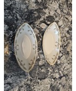 Antique Haviland Limoges 580 china lot of 2 7&quot; oval serving bowls rose bud - £27.24 GBP