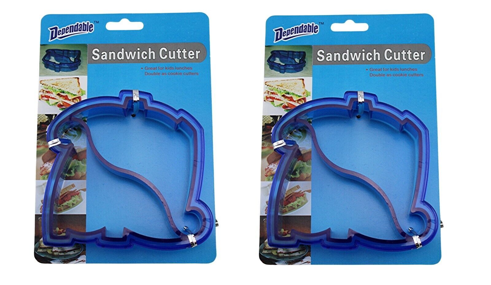 2 Pack  Novelty Shape Dino Dinosaur Cookie Cutter Sandwich Bread Cutter - $7.22