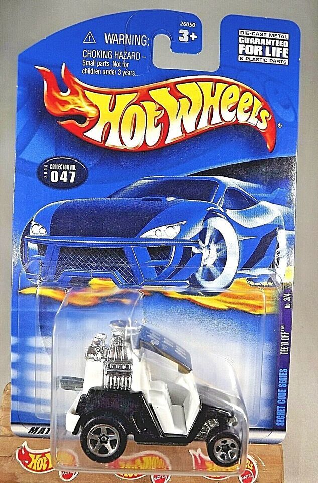 2000 Hot Wheels #47 Secret Code Series 3/4 TEE’D OFF Black White-Seats 2001Card