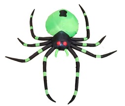 6 Foot Long Halloween Inflatable Green Spider LED Lights Garden Yard Dec... - £39.95 GBP