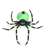 6 Foot Long Halloween Inflatable Green Spider LED Lights Garden Yard Dec... - $49.99