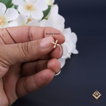 Poppy Natural Diamond Stud, 14K Solid Gold earring, 10K Gold Cluster Ear... - $3,754.19 MXN