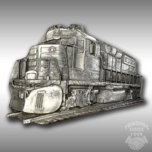 Vintage Belt Buckle 1987 Freight Train Engine Locomotive Outline Silver Color - £26.36 GBP