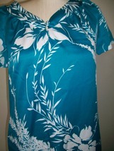 Hilo Hattie&#39;s Hawaii Blue White Women&#39;s Hawaiian Dress Hibiscus Size S S... - £54.81 GBP