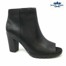 Timberland Women&#39;s Tillston Peep Toe Leather Ankle Bootie Boots  A1OYR S... - $50.88