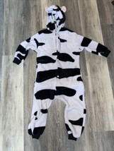 Cow Halloween Pajamas Costume Child Size: 4/6? White Hooded Cotton - £13.99 GBP