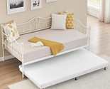 Twin Day Bed With Trundle Bed Twin, Metal Daybed With Trundle, Daybed Wi... - £295.23 GBP