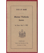 State of Maine Motor Vehicle Laws - July 3, 1915 Booklet 28pp. Excellent! - €30,41 EUR