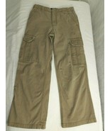 CHILDRENS VINTAGE OLD NAVY ISSUE-A TAN CARGO PANTS JEANS WITH DRAW STING 14 - $28.03 CAD