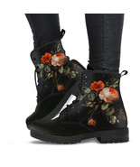 Combat Boots - Distressed Vintage Flower Art | Boho Shoes, Custom Shoes,... - £72.12 GBP