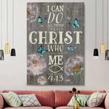 Philippians 413 I Can Do All Things Through Christ Wall Art Jesus Canvas Poster - £18.63 GBP+