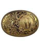 Vintage Crumrine Western Bronze Belt Buckle Gold Tone Initial Letter D S... - $550.13 MXN
