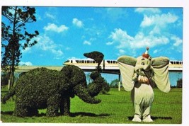 Florida Postcard Disney World Strolling Topiary Lane Dumbo The Elephant - £1.72 GBP