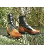 Vintage USA Dan Post EXOTIC LIZARD Western Paddock Boots- Leather Lacer ... - €86,79 EUR