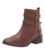 Kenneth Cole Womens 6.5 M Brown Salt Biker Buckle Strap Zip Up Booties N... - $72.59 CAD