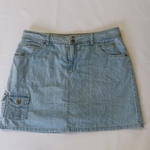 Gloria Vanderbilt Skort Women's Size 12 Blue Denim Utility Pockets Mini Casual image 12