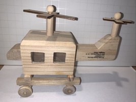 Wooden Helicopter Bank Unfinished New 7” X 5” Kids Craft Project - £5.50 GBP