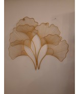 Metal Gold Ginko Leaves Harp Wall Art Home Decor Mural Hanging Livingroo... - $239.30 CAD