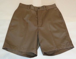 Roundtree &amp; Yorke Size 30 Waist ELASTIC WAIST Brown Flat Front New Mens Shorts - £42.71 GBP