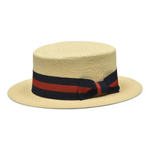 Men's Bruno Capelo Boater Skimmer Natural Straw Flat Crown BC632 Natural image 5