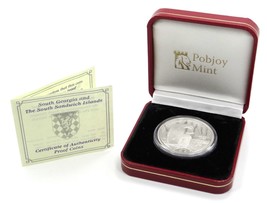 28.28g Silver Coin 2012 South Georgia Sandwich Islands King Penguin Pobjoy Mint - £125.33 GBP