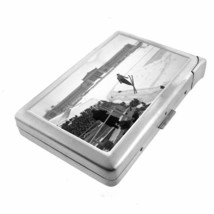 Vintage Skiing D48 100&#39;s Size Cigarette Case with Built in Lighter Wallet Skiers - £17.51 GBP
