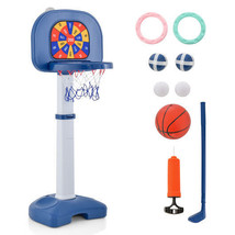 4-In-1 Adjustable Kids Basketball Hoop with Ring Toss Sticky Ball - $152.10