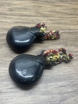 Vintage Wooden Hand Carved Castanets Musical Instrument KG - $16.25 CAD