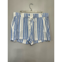Caslon Womens Casual Shorts Blue White Stripe Pocket Mid Rise Drawstring... - £17.35 GBP