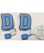 Lot of 2 Letter D Monogram Initial Straw Cover Topper Target Bullseye Pl... - $9.89