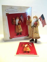 Hallmark Keepsake Ornament North Pole Patriot 4.5&quot; Santa With U.S.A. Flag 2004 - £9.10 GBP