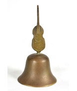 Vintage Brass Teacher Hand Held Dinner School Bell Violin Cello Handle - $44.66 CAD