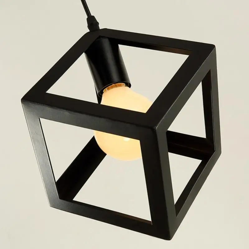 Creative  Square Pendant Lamp Living Room room Chandelier Loft  Cube  Decorative - £204.06 GBP