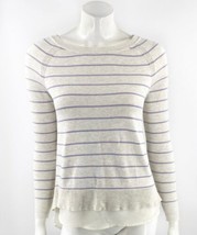 Maurices Sweater Size XS Gray Purple Striped Faux Layered Chiffon Hem Pullover - £15.57 GBP