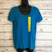 Kersh turquoise blue burnout crew neck tee T Shirt women&#39;s size S Small - £9.91 GBP