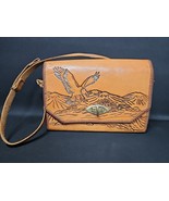 Vintage Tooled Leather Crossbody Bag Boho Eagle Festival Purse Western H... - $89.09