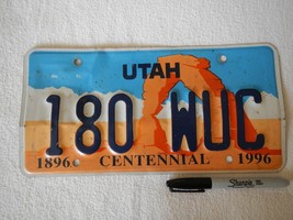 Utah License Plate # 180 Wuc Centennial Arches National Park 2010 - £21.35 GBP