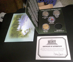 Set of 4 America&#39;s National Parks Quarters - Lowell Natl Park Mass.  (2019) - £11.82 GBP