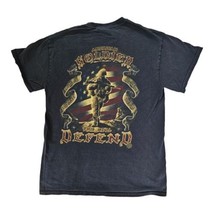 Gildan Men&#39;s Medium Black T-Shirt This We&#39;ll Defend Graphic American Soldier - £3.98 GBP