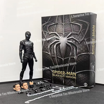  Ct Spider-Man Black Suit Ver S.H.Figuarts Spiderman No Way Home Action Figures - £25.71 GBP