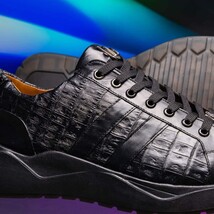 Nino Men'sGenuine Caiman Crocodile Fashion Sneaker Black image 8