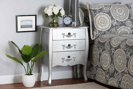 Melora Brushed Silver 3-Drawer Storage Cabinet - $4,591.86 MXN