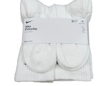 Nike Everyday Cushion Crew Socks White 6 Pack Women&#39;s 6-10 / Youth 5Y-7Y... - $26.99
