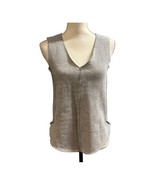 Derek Lam 10 Crosby Top Gray Sweatshirt Fleece Lined Raw Edge Sleeveless... - $34.46