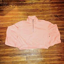 Abound Pullover Coral Camelia Women Crop Size Small 1/2 Zip - $18.81